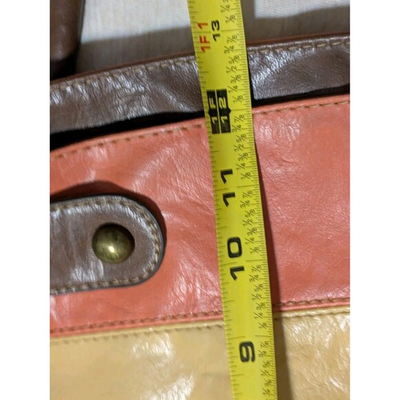 Liz Claiborne Liz & Co Axcess Striped Faux Leather Tote Shoulder Bag 16" X 12" - Picture 10 of 13